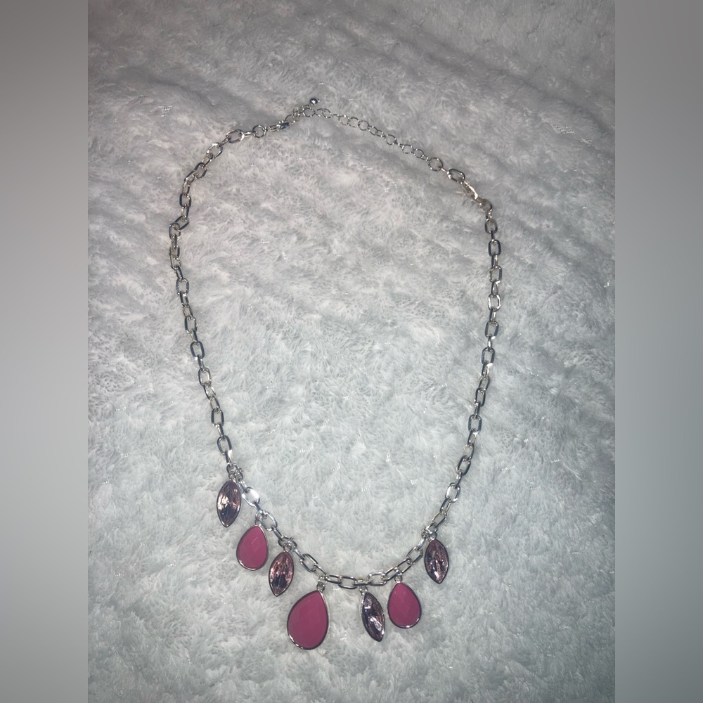 Elegant Pink and Silver Necklace
